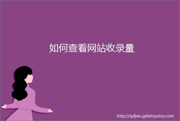 如何查看网站收录量